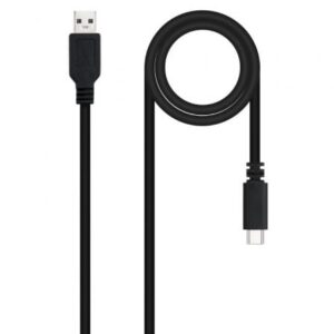 Cable USB 2.0 Nanocable 10.01.2101-L150/ USB Tipo-C Macho - USB Macho/ 1.5m/ Negro - Imagen 1