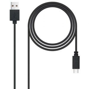 Cable USB 2.0 Nanocable 10.01.2103/ USB Macho - USB Tipo-C Macho/ 3m/ Negro - Imagen 1