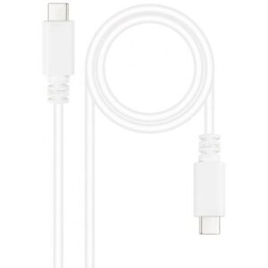 Cable USB 2.0 Tipo-C Nanocable 10.01.2301-W/ USB Tipo-C Macho - USB Tipo-C Macho/ 480Mbps/ 1m/ Blanco - Imagen 1