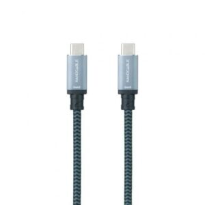 Cable USB 3.1 Tipo-C Nanocable 10.01.4102-COMB/ USB Tipo-C Macho - USB Tipo-C Macho/ Hasta 100W/ 20Gbps/ 2m/ Gris y Negro - Imagen 1