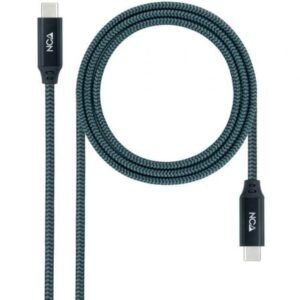 Cable USB 3.2 Nanocable 10.01.4300-COMB/ USB Tipo-C Macho - USB Tipo-C Macho/ 50cm/ Gris y Negro - Imagen 1