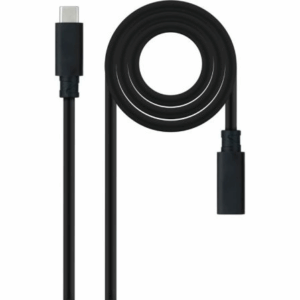 Cable Alargador USB Tipo-C 3.2 Nanocable 10.01.4501/ USB Tipo-C Macho - USB Tipo-C Hembra/ 1m/ Negro - Imagen 1