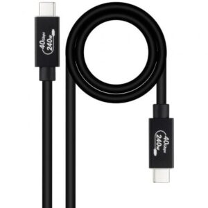 Cable USB 4.0 Nanocable 10.01.5002/ USB Tipo-C Macho - USB Tipo-C Macho/ Hasta 240W/ 40Gbps/ 1.8m/ Negro - Imagen 1