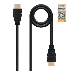 Cable HDMI 2.0 4K Nanocable 10.15.3600/ HDMI Macho - HDMI Macho/ 50cm/ Certificado/ Negro - Imagen 1