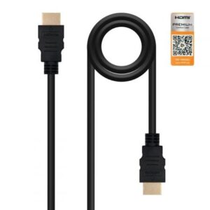 Cable HDMI 2.0 4K Nanocable 10.15.3603/ HDMI Macho - HDMI Macho/ 3m/ Certificado/ Negro - Imagen 1