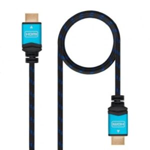Cable HDMI 2.0 4K Nanocable 10.15.3700/ HDMI Macho - HDMI Macho/ 50cm/ Negro y Azul - Imagen 1