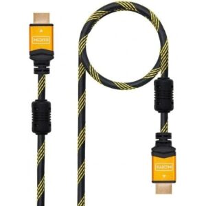 Cable HDMI 2.0 4K Nanocable 10.15.1602/ HDMI Macho - HDMI Macho/ 1.5m/ Negro/ Naranja - Imagen 1