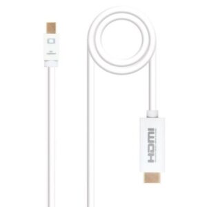 Cable Mini DisplayPort Nanocable 10.15.4002/ Mini DisplayPort Macho - HDMI Macho/ 2m/ Blanco - Imagen 1