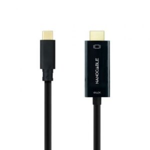 Cable Conversor Nanocable 10.15.5133/ USB Tipo-C Macho - HDMI Macho/ 3m/ Negro - Imagen 1