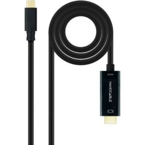 Cable Conversor Nanocable 10.15.5135/ USB Tipo-C Macho - HDMI Macho/ 5m/ Negro - Imagen 1