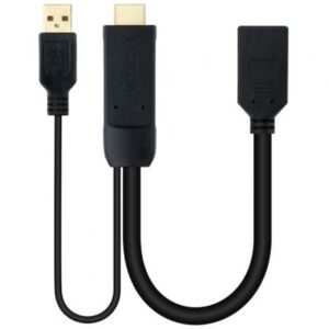 Cable Conversor Nanocable 10.16.0205/ HDMI Macho - DisplayPort Hembra/ 20cm/ Negro - Imagen 1