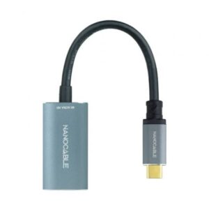 Cable Conversor Nanocable 10.16.4104-G/ USB Tipo-C Macho - DisplayPort Hembra/ 15cm/ Gris - Imagen 1