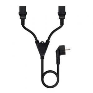 Cable Alimentación Nanocable 10.22.0100/ Schuko Macho - 2 x C13 Hembra/ 1.8m/ Negro - Imagen 1