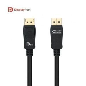 Cable DisplayPort 1.4 8K Nanocable 10.15.2501-L150/ DisplayPort Macho - DisplayPort Macho/ 1.5m/ Certificado/ Negro - Imagen 1