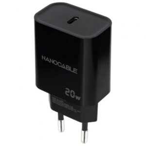 Cargador de Pared Nanocable 10.10.2006/ 1xUSB Tipo-C/ 20W/ Negro - Imagen 1