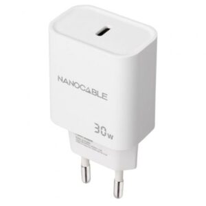 Cargador de Pared Nanocable 10.10.2009/ 1xUSB Tipo-C/ 30W/ Blanco - Imagen 1