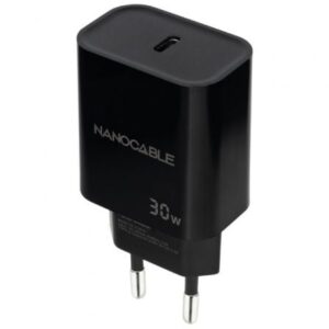 Cargador de Pared Nanocable 10.10.2010/ 1xUSB Tipo-C/ 30W/ Negro - Imagen 1