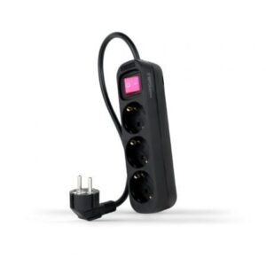 Regleta con Interruptor Nanocable 10.38.0003-BK/ 3 Tomas de Corriente/ Cable 1.4m/ Negra - Imagen 1
