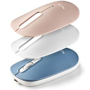 Ratón Inalámbrico por Bluetooth NGS Shell-RB/ Batería recargable/ Hasta 1600 DPI/ Azul/ Blanco/ Rosa - Imagen 1