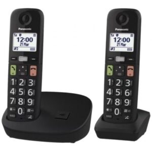 Teléfono Inalámbrico Panasonic KX-TGU112EXB/ Pack DUO/ Negro - Imagen 1