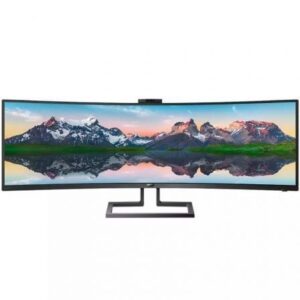 Monitor Profesional Ultrapanorámico Curvo Philips 499P9H 48.8'/ Dual QHD/ Webcam/ Multimedia/ Regulable en altura/ Negro - Imagen 1