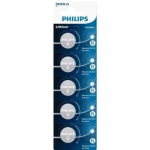Pack de 5 Pilas de Botón Philips CR2032P5/01B Lithium/ 3V - Imagen 1