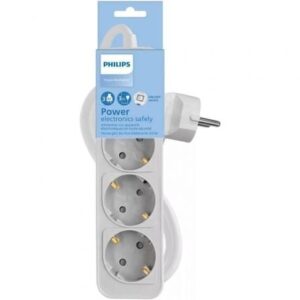 Regleta con Interruptor Philips CHP2134W/10/ 3 Tomas de corriente/ Cable 1.5m/ Blanco - Imagen 1