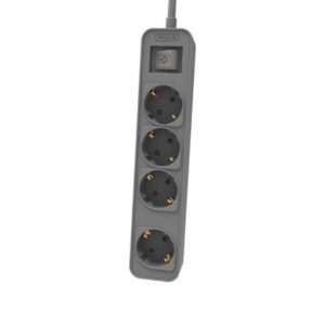 Regleta con Interruptor Philips CHP2144G/62/ 4 Tomas de corriente/ Cable 1.5m/ Gris - Imagen 1