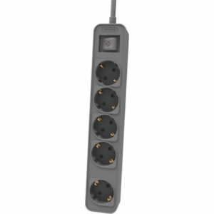 Regleta con Interruptor Philips CHP2154G/10/ 5 Tomas de corriente/ Cable 1.5m/ Gris - Imagen 1