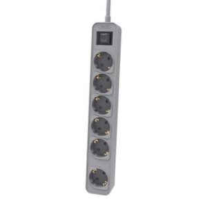 Regleta con Interruptor Philips CHP2164G/62/ 6 Tomas de corriente/ Cable 1.5m/ Gris - Imagen 1