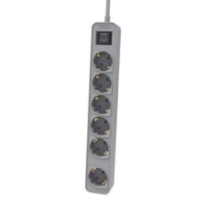 Regleta con Interruptor Philips CHP2164G/10/ 6 Tomas de corriente/ Cable 1.5m/ Gris - Imagen 1