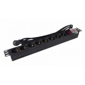 Regleta con Interruptor Phasak BNS 1520/ 8 Tomas de Corriente/ Cable 3m/ Negro - Imagen 1