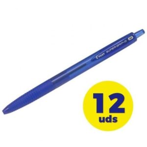 Caja de Bolígrafos de Tinta de Aceite Retráctil Pilot Super Grip G/ 12 unidades/ Azules - Imagen 1