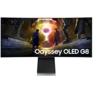 Monitor Gaming Ultrapanorámico Curvo Samsung G8 Odyssey OLED S34DG850SU 34'/ WQHD/ 0.03ms/ 175Hz/ Multimedia/ Regulable en Altura/ Plata - Imagen 1