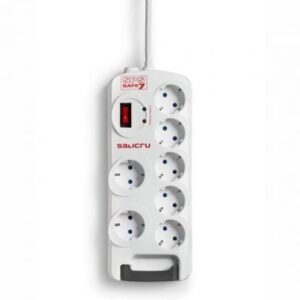 Regleta con interruptor Salicru SAFE 7/ 7 Tomas de corriente/ Cable 1.8m/ Blanca - Imagen 1