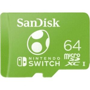Tarjeta de Memoria SanDisk Nintendo Switch 64GB microSD XC UHS-I/ Clase 10/ 100MBs - Imagen 1