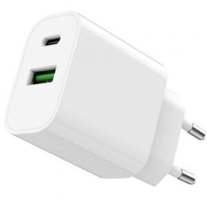 Cargador de Pared SPC Fast Charger 4341B/ 1xUSB Tipo-C/ 1xUSB/ 20W/ Blanco - Imagen 1
