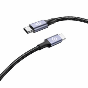 Cable USB 2.0 Tipo-C Subblim Plus/ USB Tipo-C Macho - USB Tipo-C Macho/ Hasta 100W/ 480Mbps/ 1m/ Negro - Imagen 1