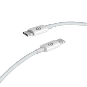 Cable USB 2.0 Tipo-C Subblim Cable Plus/ USB Tipo-C Macho - USB Tipo-C Macho/ Hasta 100W/ 480Mbps/ 1m/ Blanco - Imagen 1