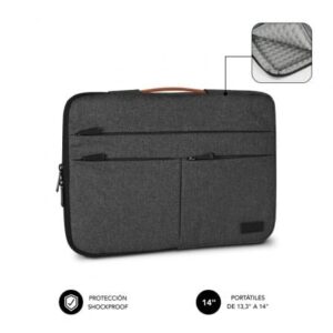 Funda Subblim Air Padding 360 Sleeve para Portátiles hasta 14'/ Gris Oscuro - Imagen 1