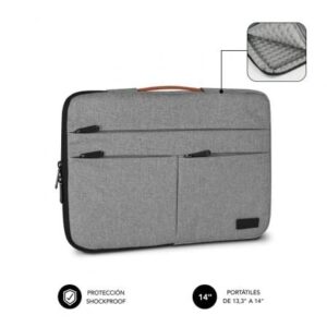 Funda Subblim Air Padding 360 Sleeve para Portátiles hasta 14'/ Gris Claro - Imagen 1