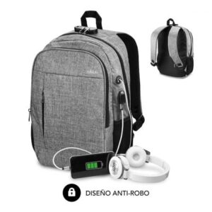 Mochila Subblim Urban Lock para Portátiles hasta 16'/ Puerto USB/ Antirrobo/ Gris - Imagen 1