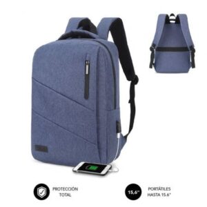 Mochila Subblim City Backpack para Portátiles hasta 15.6'/ Puerto USB/ Azul - Imagen 1