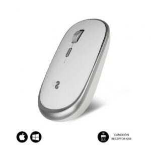 Ratón Mini Inalámbrico Subblim Wireless Mini/ Hasta 1600 DPI/ Plata - Imagen 1