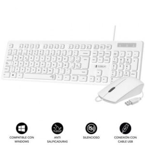 Teclado y Ratón Subblim Combo Business Slim Silencioso/ Blanco - Imagen 1