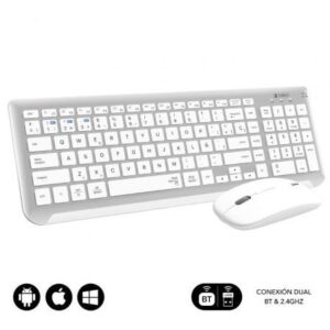 Teclado y Ratón Inalámbrico Subblim Combo Dual Prestige Extendido/ Blanco y Plata - Imagen 1