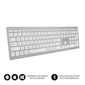 Teclado Inalámbrico por Bluetooth Subblim 2PUE200 Pure Extended/ Plata - Imagen 1