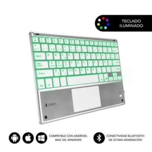 Teclado Compacto Inalámbrico por Bluetooth Subblim SMBT50/ Plata - Imagen 1