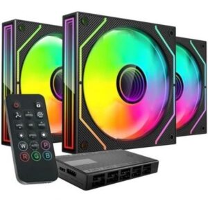 Pack 3 Ventiladores Mars Gaming MF-3DPROKIT/ 12cm + HUB + Mando a Distancia/ ARGB - Imagen 1