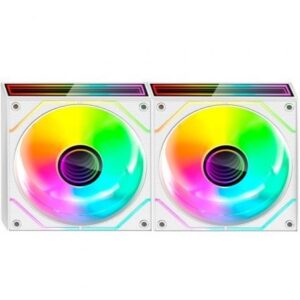 Pack 2 Ventiladores Mars Gaming MF-3DPROX2R/ 12cm/ ARGB/ Blancos - Imagen 1